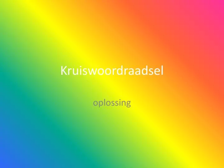 kruiswoordraadsel