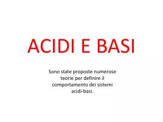 acidi e basi