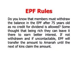 EPF Rules