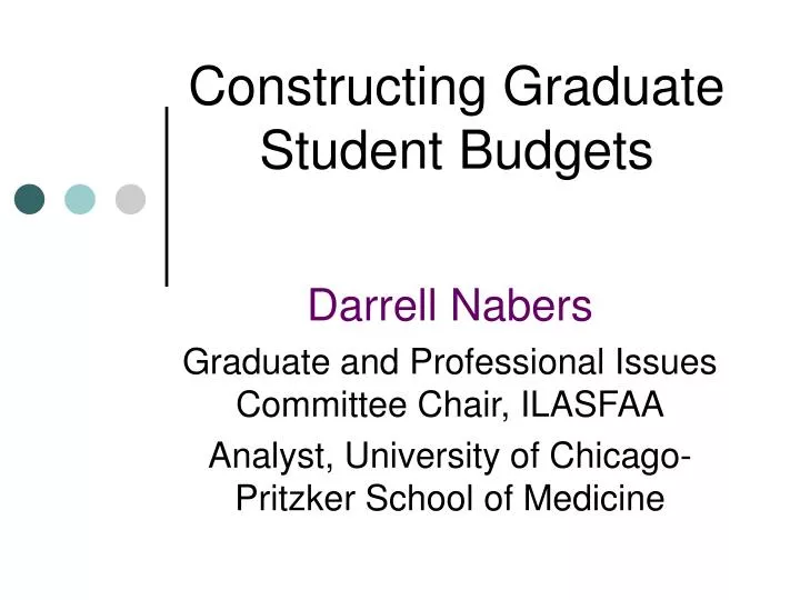 constructing graduate student budgets