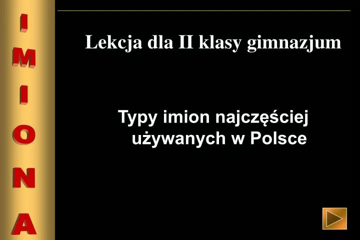 lekcja dla ii klasy gimnazjum