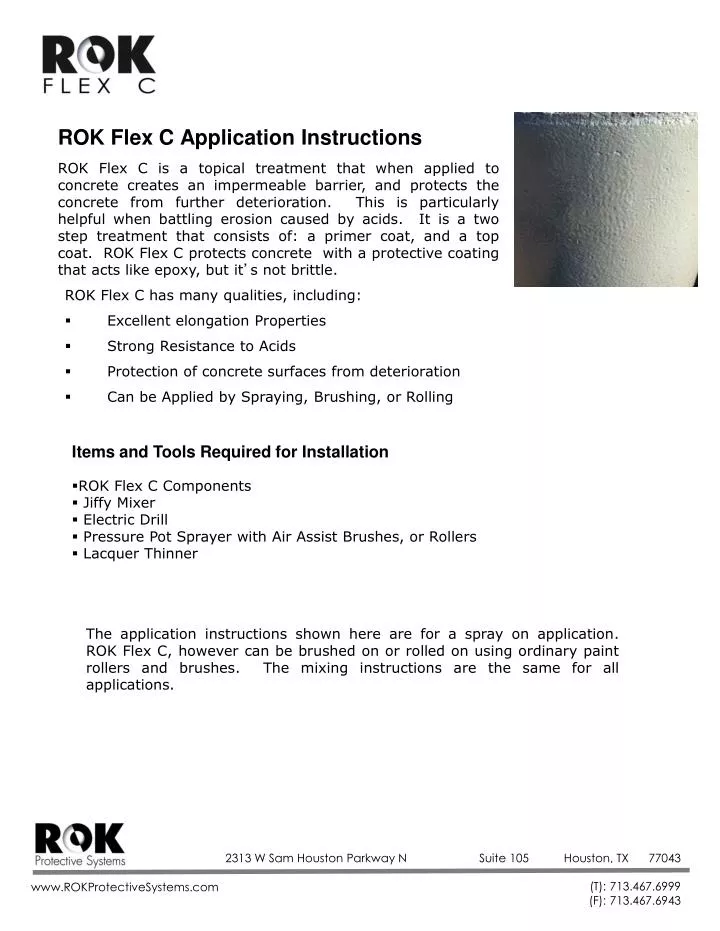 rok flex c application instructions