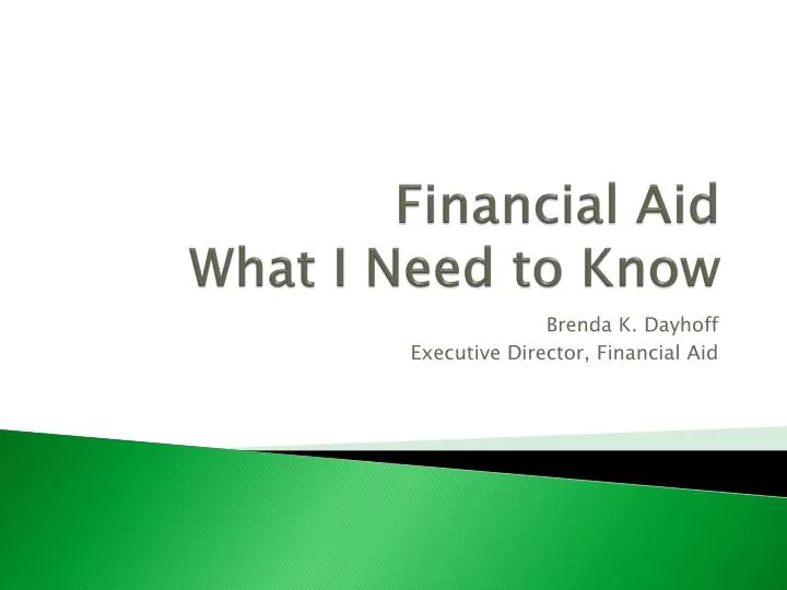 financial aid what i need to know