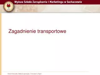 zagadnienie transportowe