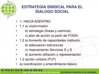 estrategia sindical para el dialogo social