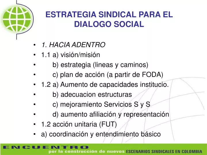 estrategia sindical para el dialogo social