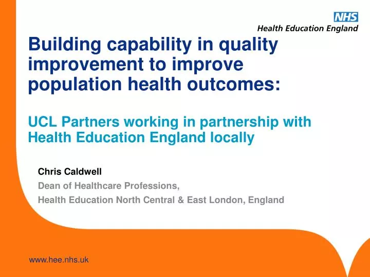 chris caldwell dean of healthcare professions health education north central east london england