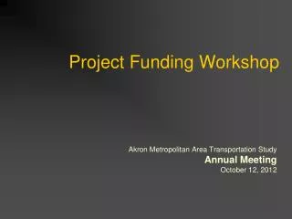 Project Funding Workshop