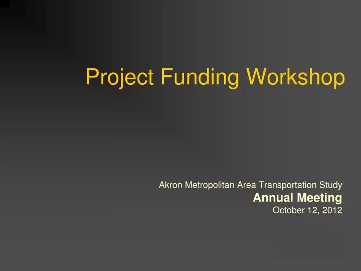 project funding workshop