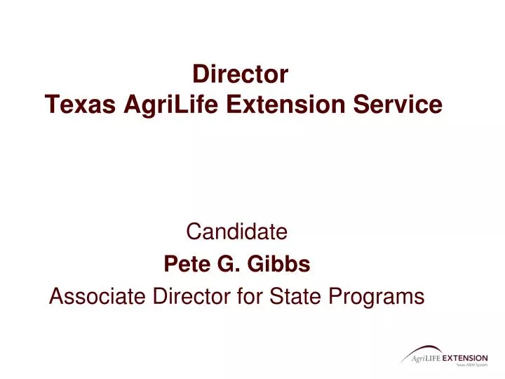 director texas agrilife extension service