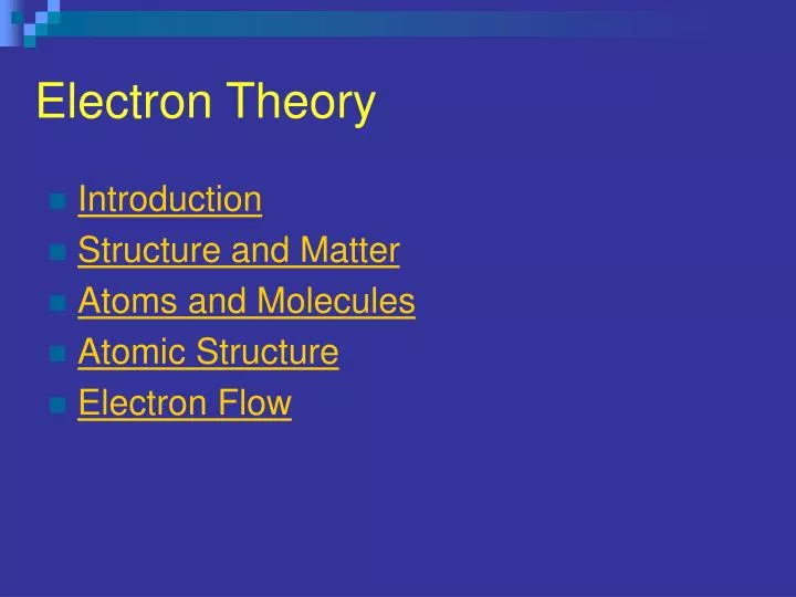 electron theory