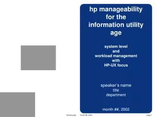 hp manageability for the information utility age