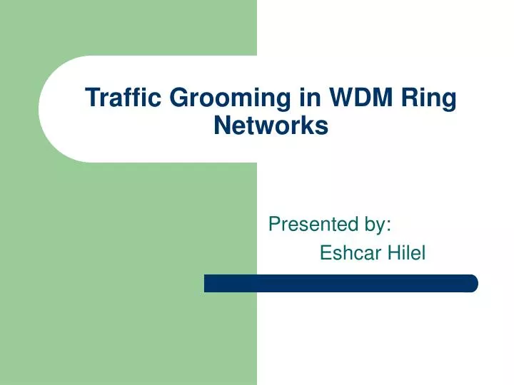 traffic grooming in wdm ring networks