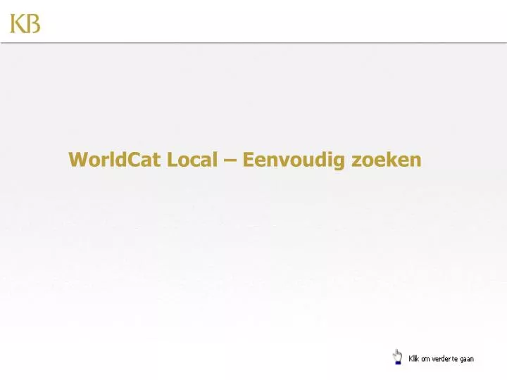 worldcat local eenvoudig zoeken