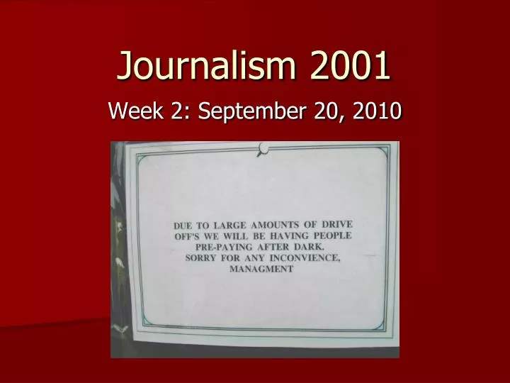 journalism 2001
