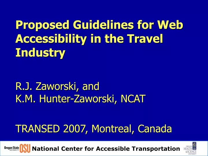 proposed guidelines for web accessibility in the travel industry