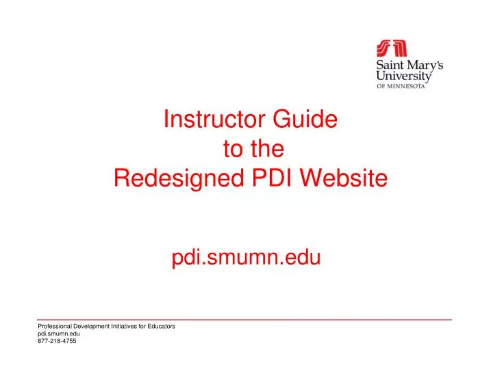 instructor guide to the redesigned pdi website