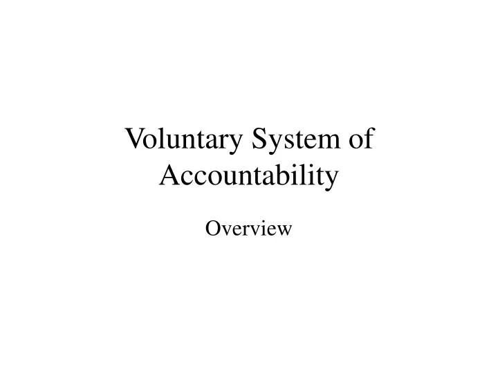 voluntary system of accountability