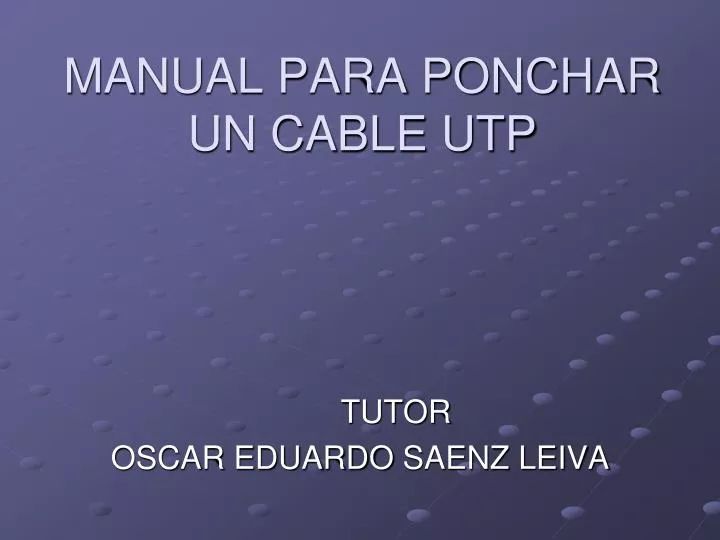manual para ponchar un cable utp