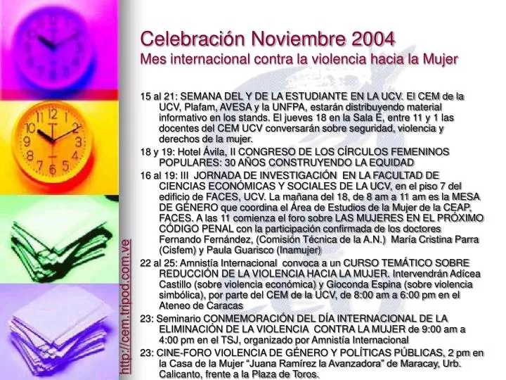 celebraci n noviembre 2004 mes internacional contra la violencia hacia la mujer