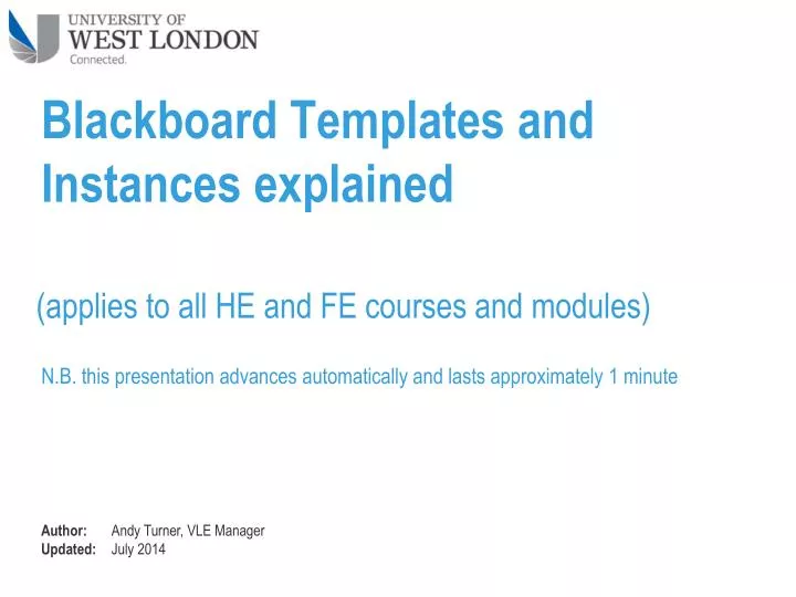 blackboard templates and instances explained