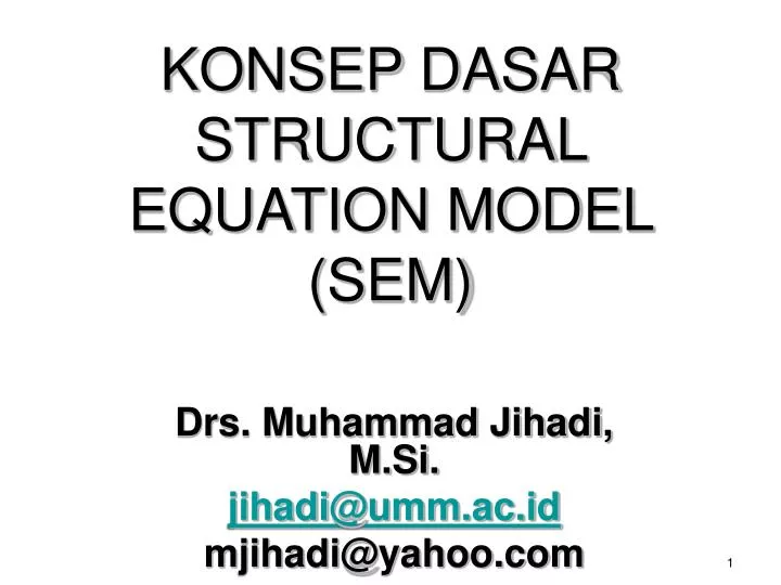 konsep dasar structural equation model sem