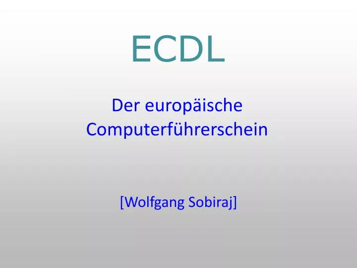 ecdl der europ ische computerf hrerschein