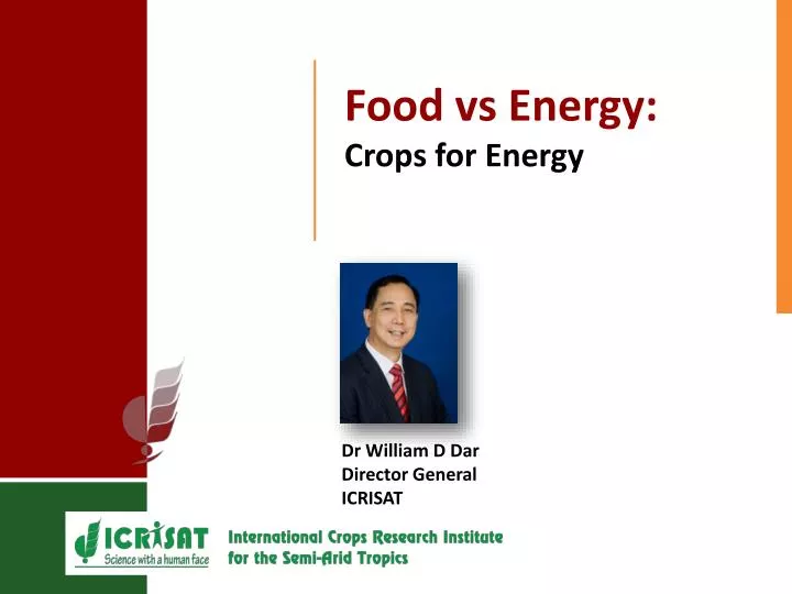 food v s energy crops for energy