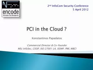 PCI in the Cloud ?