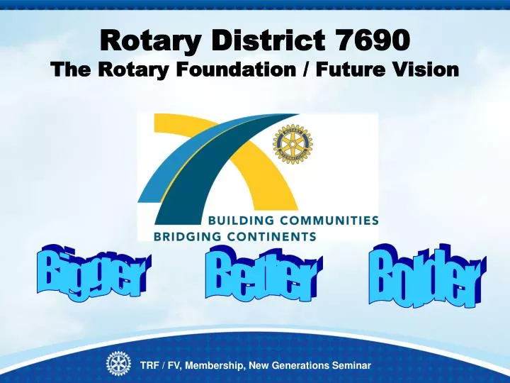 rotary district 7690 the rotary foundation future vision