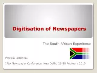 Digitisation of Newspapers