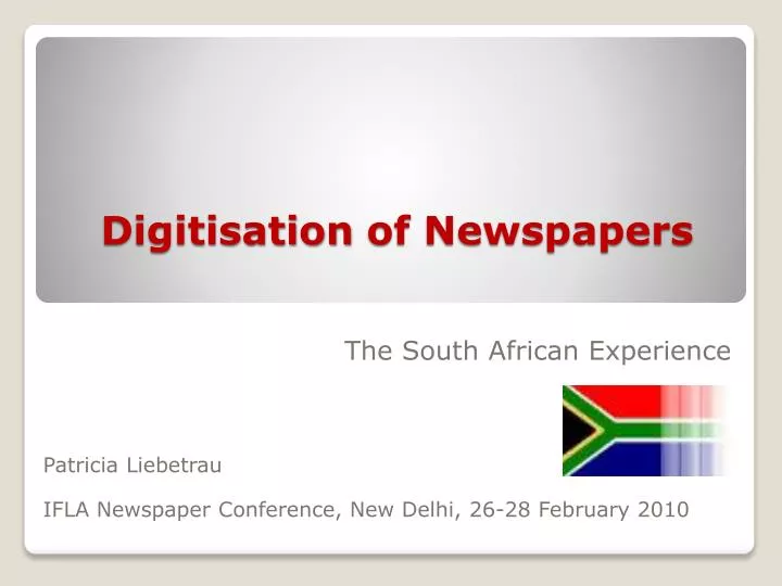 digitisation of newspapers