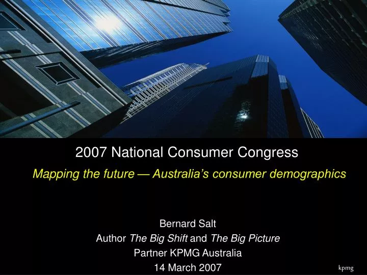 2007 national consumer congress mapping the future australia s consumer demographics