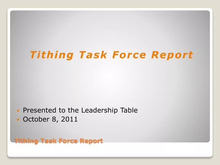 tithing task force report