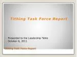 Tithing Task Force Report - slide 1