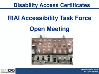 Disability Access Certificates