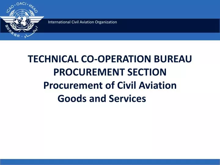 technical co operation bureau procurement section procurement of civil aviation goods and services