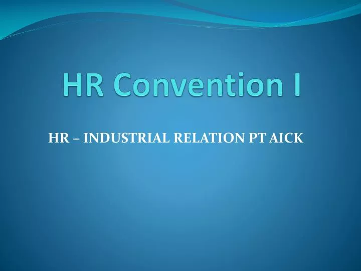 hr convention i