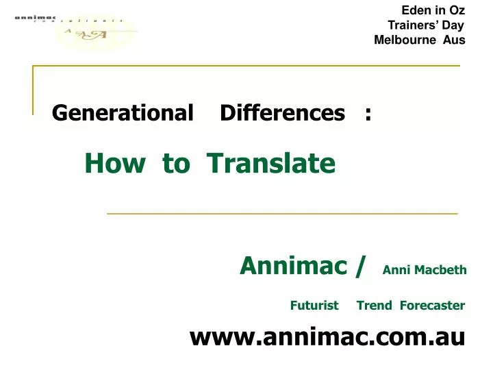 generational differences how to translate