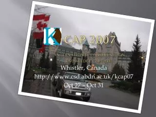 -CAP 2007 International Conference on Knowledge Capture
