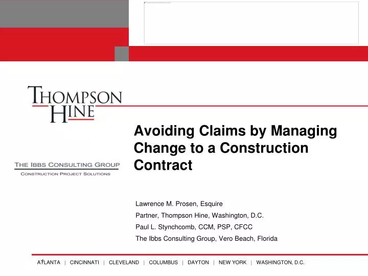 avoiding claims by managing change to a construction contract