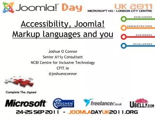 Accessibility, Joomla! Markup languages and you