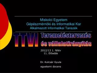 miskolci egyetem g p szm rn ki s informatikai kar alkalmazott informatikai tansz k