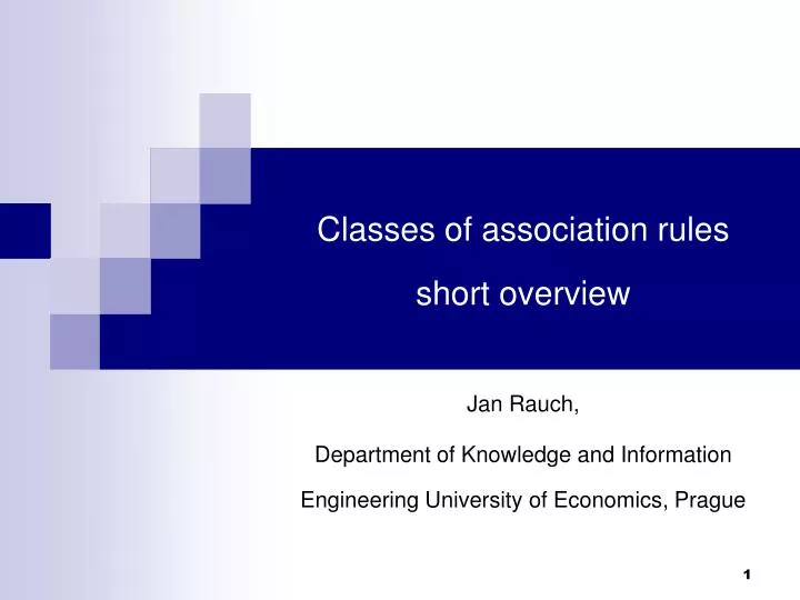 classes of association rules short overview