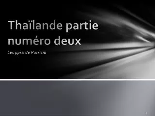 tha lande partie num ro deux