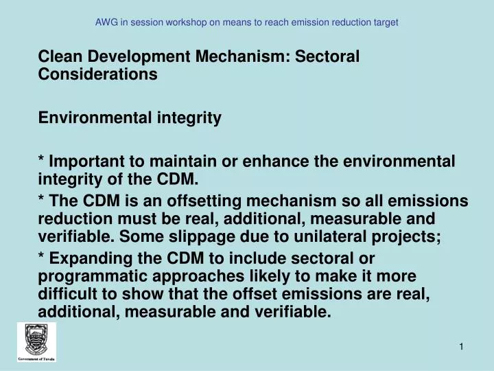 awg in session workshop on means to reach emission reduction target