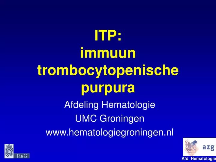 itp immuun trombocytopenische purpura