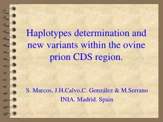 Haplotypes determination and new variants within the ovine prion CDS region.
