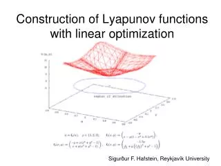 Construction of Lyapunov functions with linear optimization