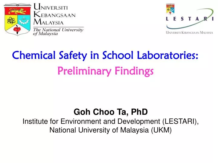 chemical safety in school laboratories preliminary findings
